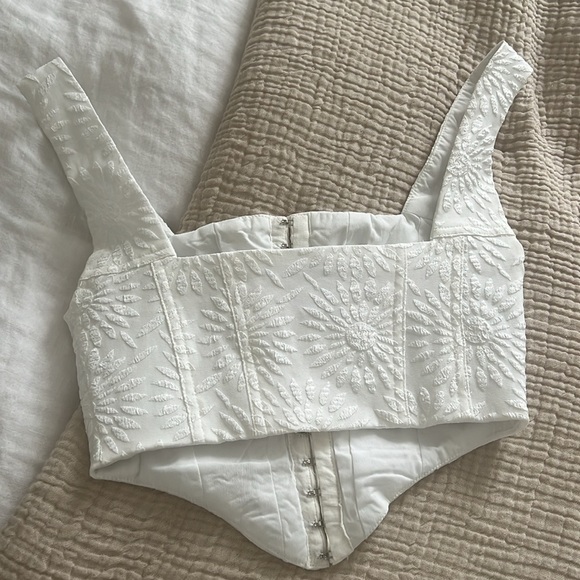 White corset crop top size 0 - Picture 2 of 2